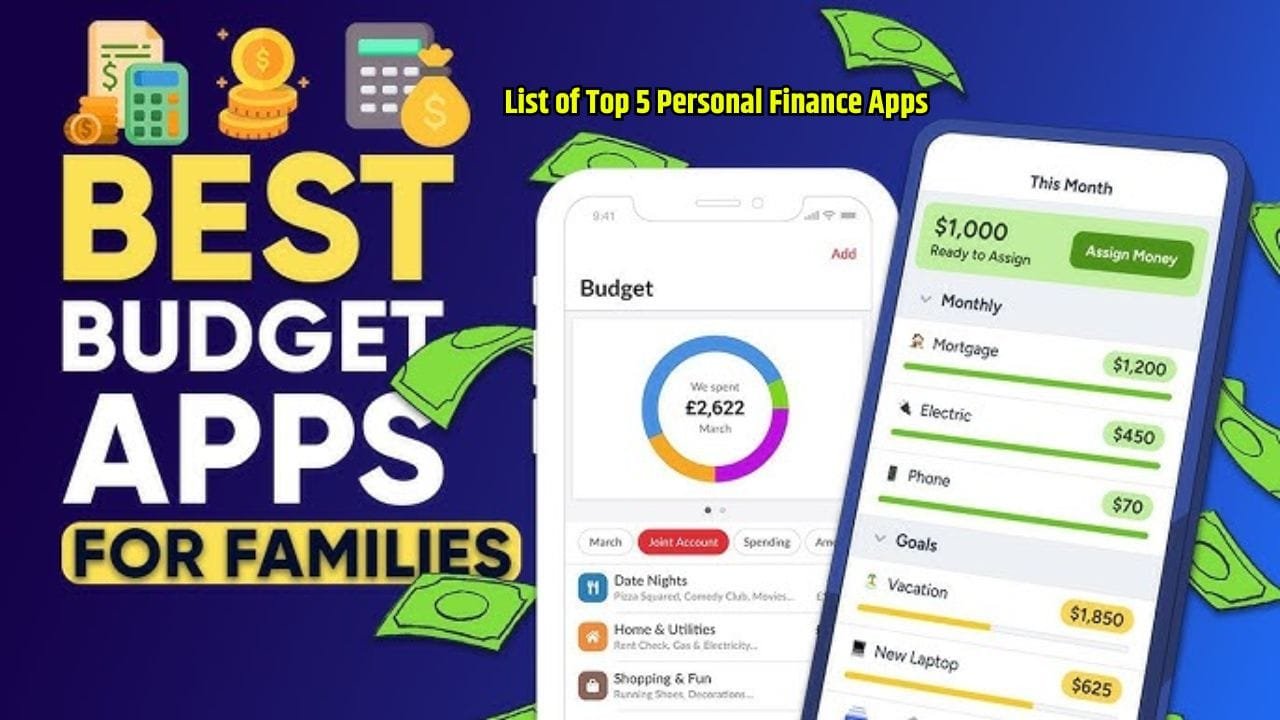 List of Top 5 Personal Finance Apps for Budgeting and Saving Money in 2024